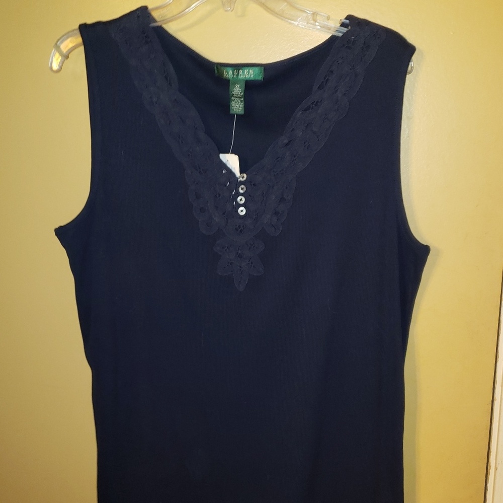 Lauren by Ralph Lauren size 2X navy NWT tank